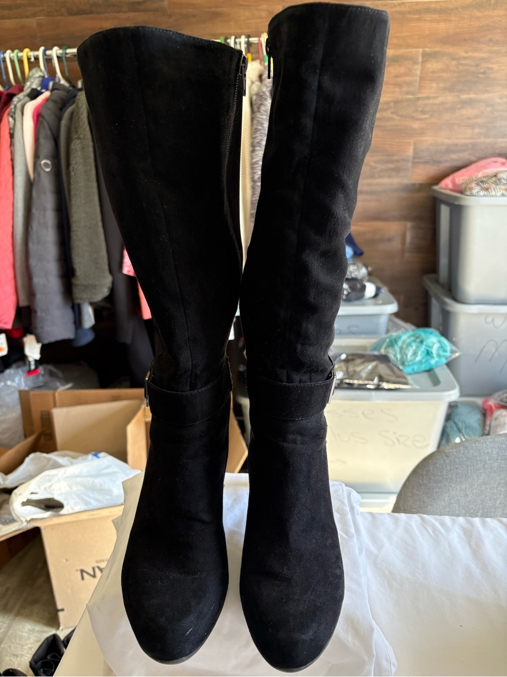 Madeline Black Suede Mid-Calf Boots